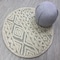 Homeroots 4 ft. Round Gray, Cream & Blue Modern Geometric Area Rug 396184 - alternate 8